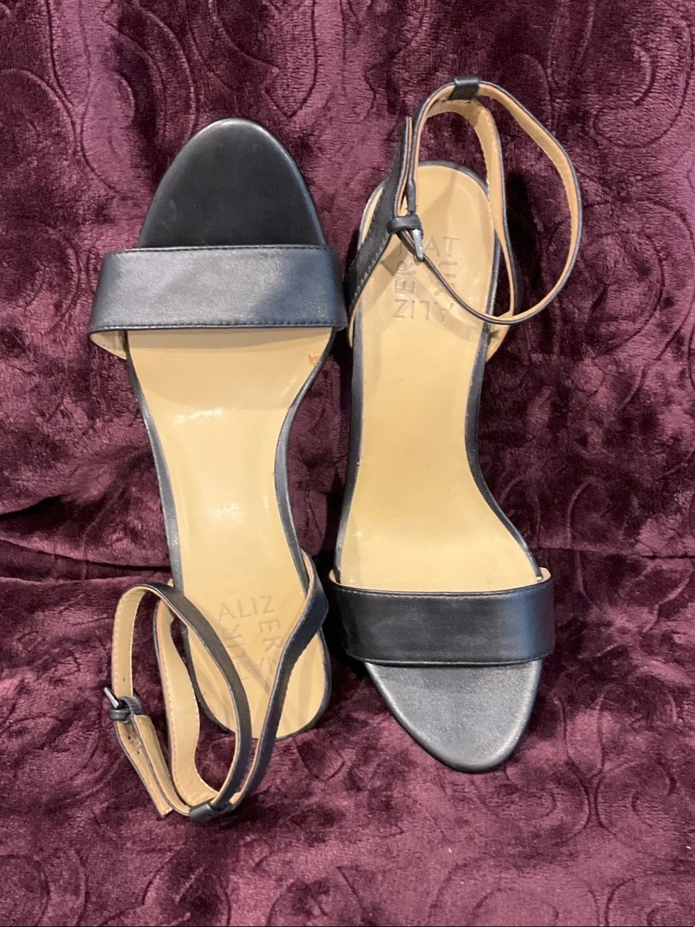 Naturalizer Black Open-Toe Ankle-Strap Heels - Picture 6 of 8